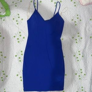 Blue bodycon mini dress